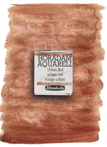 Schmincke - HORADAM® AQUARELL, Super Granulation, 14 916 044 Urban Yellow, 1/2 pans, very strong granulating colors, finest, super granulating watercolors - color: 926 urban red