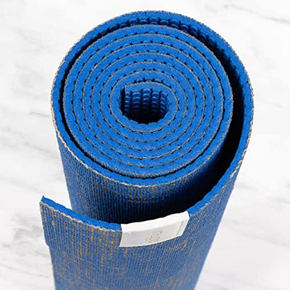 Myga Jute Yoga Mat, High Performance Vegan Floor Exercise Mat, Eco Friendly Biodegradable Yoga Mat with PVC Backing,72" x 24", 0.2" Thickness - color: Blue
