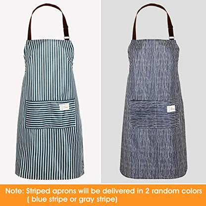 SATINIOR 3 Pcs Waterproof Kitchen Apron with 2 Pockets - color: Black and Grey