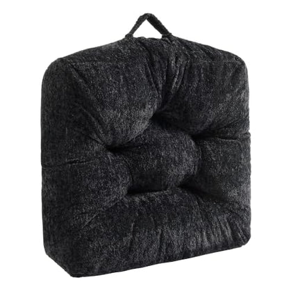 Floor Pillow, Large Meditation Sitting Cushion with Handle | for Tatami, Living Room, Yoga Use for Adults and Kids (1, Square, Black, 22" x 22" x 6") - color: Square, Black