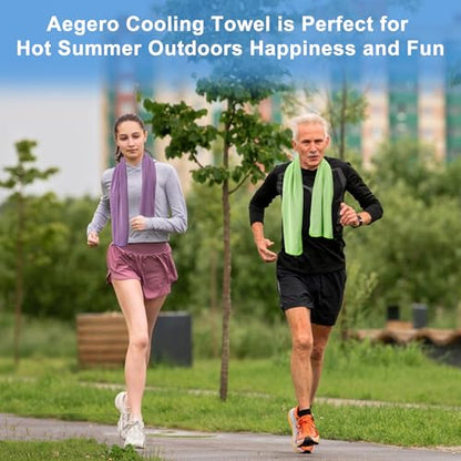 4Pack Cooling Towel 40"x12" Cooling Neck Wraps,Soft Breathable ChillyTowel - color: Light Blue/Grey/Black/Deep Blue