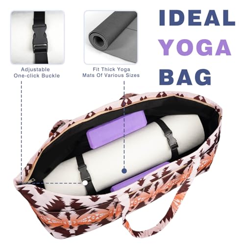 Yoga Mat Bag Yoga Mat Carrier with Shoes Compartment & Wet Pocket Pilates Bag with Zipper Pockets & Yoga Mat Holder Strap Yoga Bags and Carriers Fits All Your Stuff - color: Boho Camel