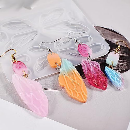 Attuslla Silicone Resin Earring Molds with Jump Rings for DIY Jewelry Making, Pendant, Earrings - color: Style 9