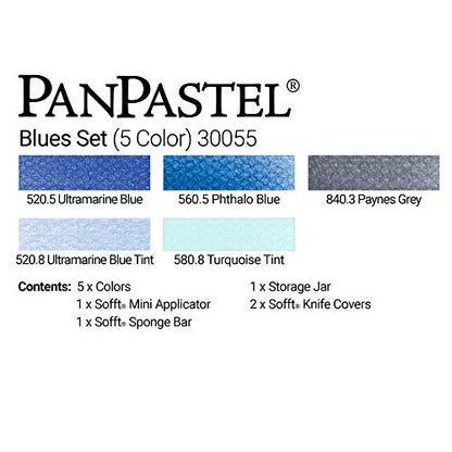 PanPastel Artist Pastels by GOLDEN, Blues Set, 5 Color, Professional Artist Pastels, Unique Pan Format (cake-like) - color: Multicolor, style: Violet and Blue