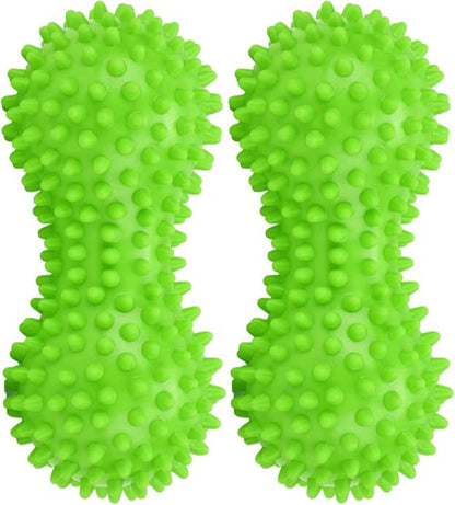 Therapist's Choice® Pack of 2 Soft Spiky Massage Peanut Balls, Stress Reflexology, Porcupine Sensory Peanut Ball Set