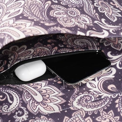 Yoga Mat Bag Yoga Tote Bag with Large Pocket and Zipper Pocket Yoga Mat Bag Carrier Fit Most Size Mats and All You Stuff - color: light purple