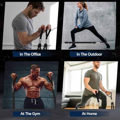 Awaiymi Pedal Resistance Band, Exercise Bands with Handles, Elastic Sit Up Pull Rope, Workout Equipment for Physical Therapy, Home Fitness, Strength Training