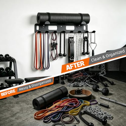 Multi-Purpose Gym Equipment Storage Rack Wall Mount for Home Gym