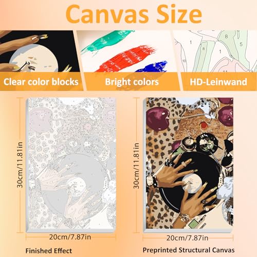 Mandun Leopard Paint by Numbers Kit for Adults, 3 Pack, 7.8x11.8 inch | DIY Painting Kits Crafts for Adults, Relieve Stress, Frame Canvas, Wooden Easel, Gift Box, Home Wall Decor - color: 3 Pack Leopard