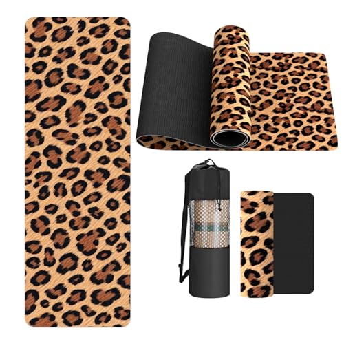 FOLAI Extra Thick Yoga Mat 6mm，pilates mat thick - Non-Slip Exercise Mat for HIIT, Pilates & Home Workouts & Workout with Free Carry Strap