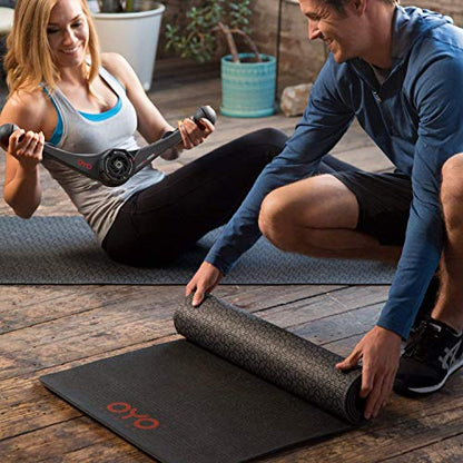 Performance Exercise Mat/Yoga Mat (PVC, Reversible, Two-Tone Grey/Black, Non-Slip, 6mm / 1/4 Inch Thick)