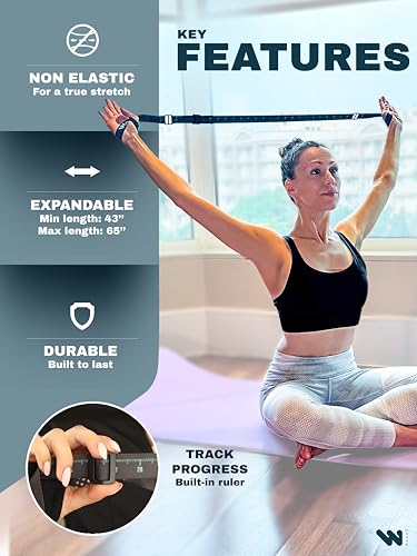 WALUE™ Posture Correction & Shoulder Exerciser – Non-Elastic Stretch Strap for Exercise, Yoga, Flexibility & Physical Therapy