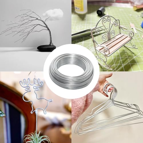 9 Gauge Silver Craft Sculpting Wire，50ft Armature Wire for Sculpting,Craft Wire Bendable for DIY Craft with 1 Plier - size: 9 Gauge