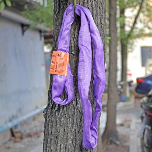 Endless Round Slings for Aerial Lyra Hoop Rig, Aerial Silks Handing Polyester Lifting Sling Spanset, Heavy Duty Polyester Capacity 5300 Lbs Vertical Capacity (Purple, 4 FT) - color: Purple, size: 4 ft