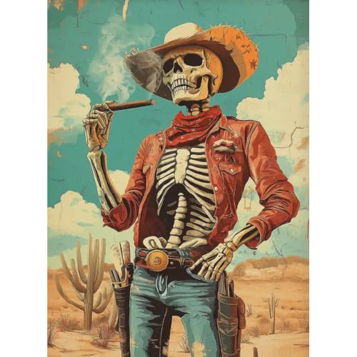 KICHANG Skull Diamond Art Kits for Adult Diamond Painting Kit for Beginner | Skeleton 5D DIY Diamond Dots Full Drill Crafts for Gem Art Dot Art for Adults Home Wall Decor for Teens Boys Girls 12x16 inch - color: DP04441