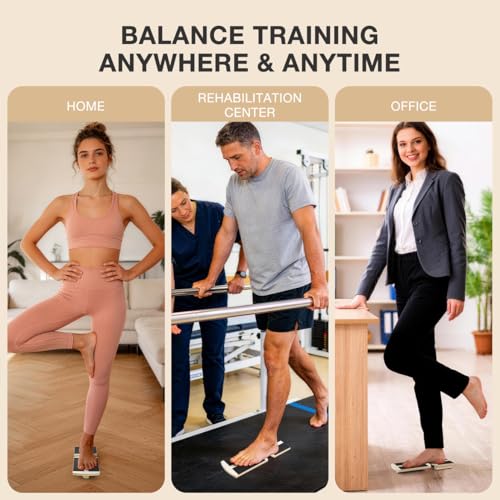 Ankle Balance Board Foot Strengthener Blackboard Trainer, Bamboo Axis Board Ankle Balance Boards for Physical Therapy, Posture Correction for Plantar Fasciitis Relief