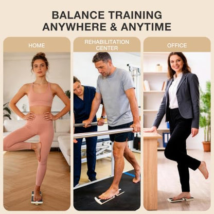 Ankle Balance Board Foot Strengthener Blackboard Trainer, Bamboo Axis Board Ankle Balance Boards for Physical Therapy, Posture Correction for Plantar Fasciitis Relief