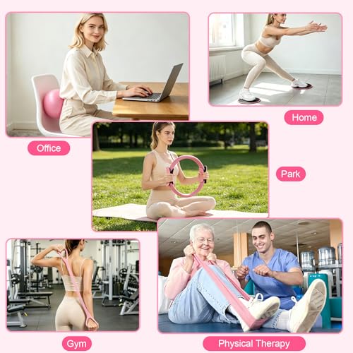 18PCS Home Pilates Kit Equipment for Women with 14'' Pilates Ring and Ball