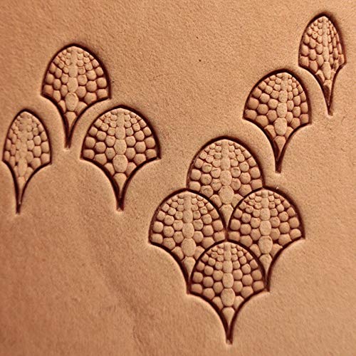 DandS ltd Leather Stamp Tool Kit, Dragon Scale, Professional Steel Craft Tool for Leatherworking, Embossing, Carving & Stamping Leather Projects, Belts & DIY Projects Compatible with Mallet #392KIT - color: Dragon Scale Kit