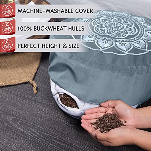 Florensi Yoga & Meditation Bundle | Ocean Abyss Meditation Cushion & Yoga Wheel 3 Pack
