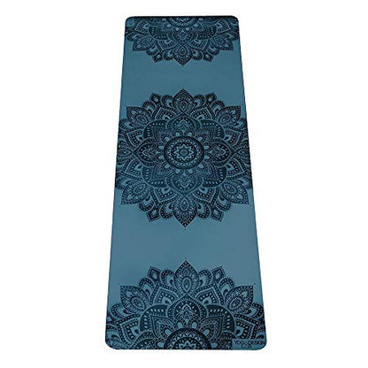 YOGA DESIGN LAB | The Infinity Mat | Luxurious Non-Slip Design Provides Unparalleled Grip to Support and Align You Beautifully | Eco-Friendly | w/Carrying Strap! - color: Mandala Teal, size: 3mm