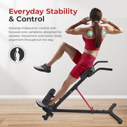 Sunny Health & Fitness Multi-Function Roman Chair - color: Dark Grey