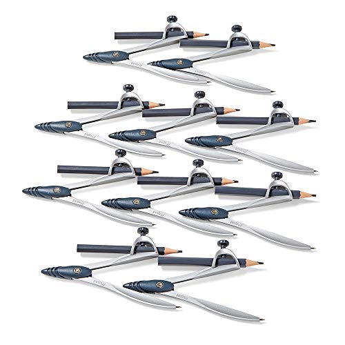 hand2mind Student Math Geometry Compass, Silver, Precision Tool for Geometry, Math, Drafting (Pack of 10)