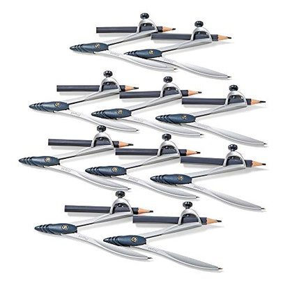 hand2mind Student Math Geometry Compass, Silver, Precision Tool for Geometry, Math, Drafting (Pack of 10)