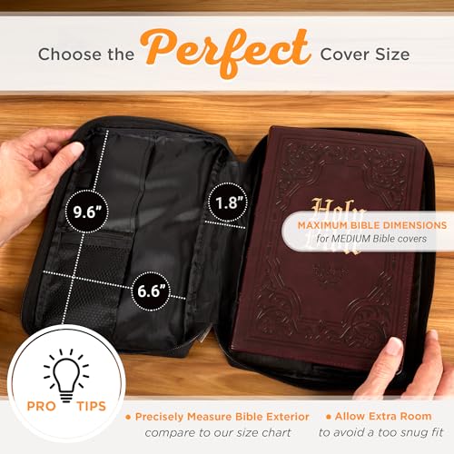 Promo Poly-Canvas Bible / Book Cover w/Fish Applique (Medium, Black) - color: Black/Jesus Fish #1, size: Medium