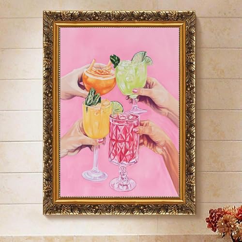 Colorful Cocktails Paint by Numbers Kit for Adults Canvas, Frameworkless | Easy Adult Paint by Number Kits on Canvas DIY Colorful Cocktails Painting for Beginners Art by Numbers for Home Wall Decor - color: YH03486