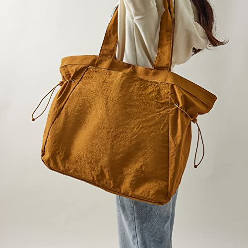 VAKAER Tote Bag for Women, 18L Side Cinch Shopper Bag, Large Hobo Bag, Lightweight Shoulder Bags for Work, Workout, Travel - color: Ginger