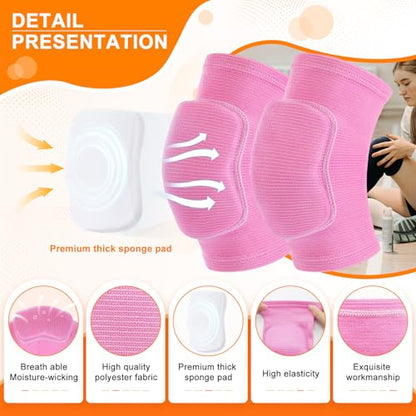 Volleyball Knee Pads for Girls Women Men Youth Kids Knees Protective - color: Pink, size: Small