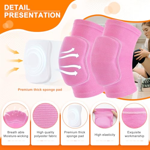 Volleyball Knee Pads for Girls Women Men Youth Kids Knees Protective - color: Pink, size: Medium