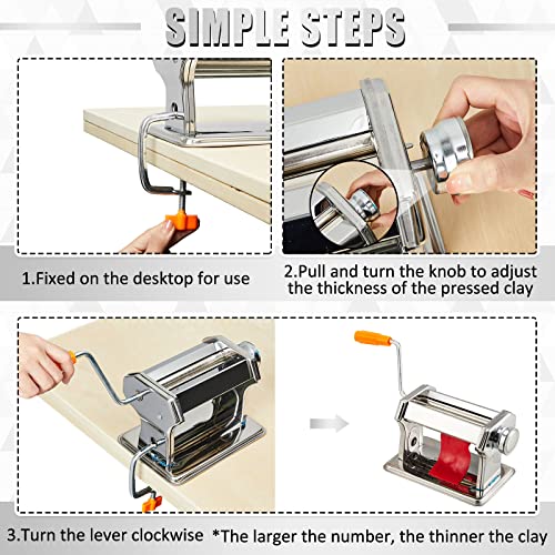Amylove 51 Pcs Polymer Clay Pasta Machine Set with 36 Cutters USB Drill | Includes 10 Work Mats, 3 Sculpting Tools, Handheld Drill, Metal Cutters for Polymer Clay Earring and Jewelry Crafts Projects