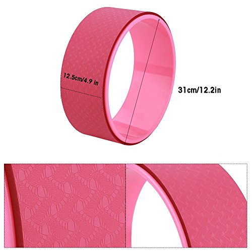 Yoga Wheel，Yoga Stretch Bend Balance Wheel Circle for Health Fitness Slimming Exercise,Back Wheel, Pink (粉色)