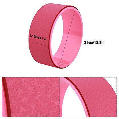 Yoga Wheel，Yoga Stretch Bend Balance Wheel Circle for Health Fitness Slimming Exercise,Back Wheel, Pink (粉色)