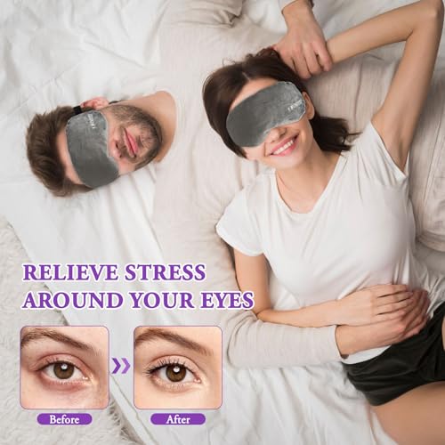 Weighted Eye Mask for Sleeping, Heated & Cold Sleep Masks for Women Men Dry Eyes, Eye Pillow for Dark Circles, Puffiness, Migraine