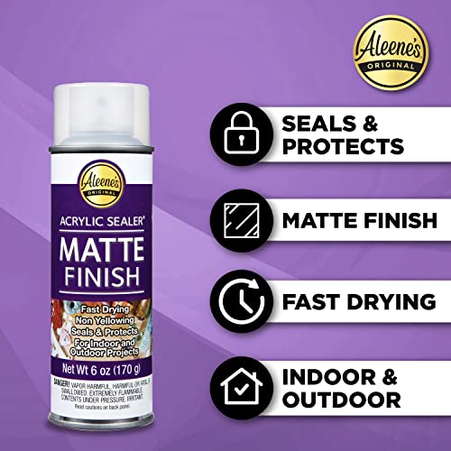 Aleene's Spray Finish 6oz Acrylic Sealer, 6 Ounce (Pack of 1), Clear-Matte - color: Clear - Matte