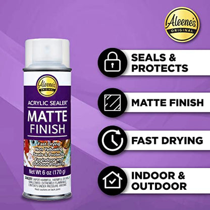 Aleene's Spray Finish 6oz Acrylic Sealer, 6 Ounce (Pack of 1), Clear-Matte - color: Clear - Matte