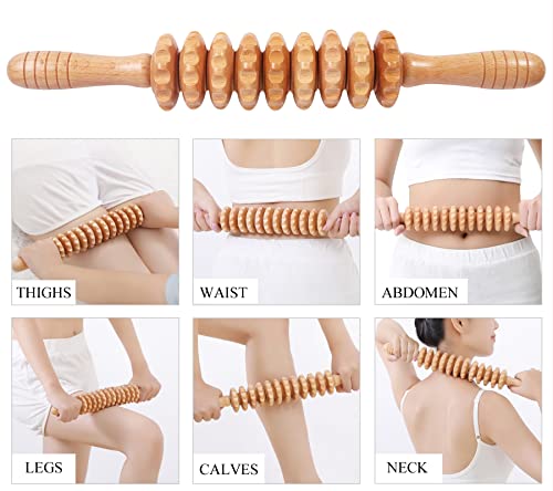 Komogir 3-in-1 Wood Therapy Massage Tools Lymphatic Drainage Massager Wooden Massager for Maderoterapia,Anti-Cellulite, Body Sculpting & Contouring