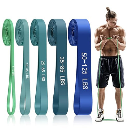 5-Level Resistance Bands for Working Out, Pull Up Assistance Bands - color: Blue Gradient