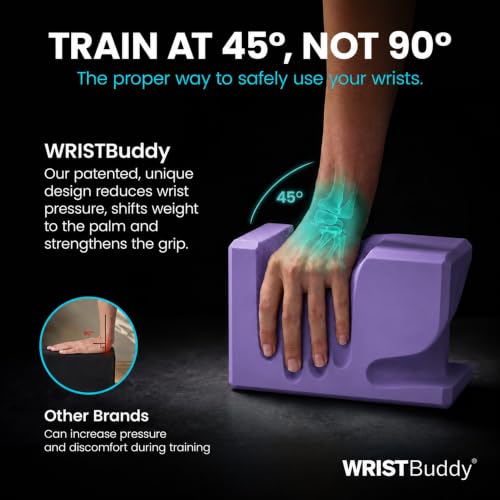 WRISTBuddy® Yoga Blocks 2 Pack, High Density Non-Slip, Hand-Shaped Design | 60% less wrist pressure —patented hand-shaped design eases wrist discomfort for yoga, Pilates, push-ups, planks & handstands. - color: Lavender