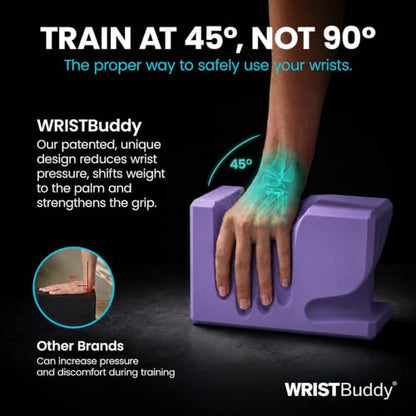 WRISTBuddy® Yoga Blocks 2 Pack, High Density Non-Slip, Hand-Shaped Design | 60% less wrist pressure —patented hand-shaped design eases wrist discomfort for yoga, Pilates, push-ups, planks & handstands. - color: Lavender