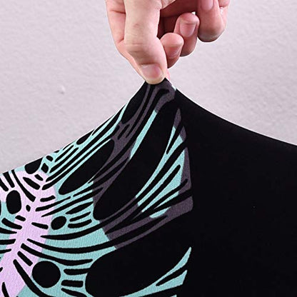 MIFXIN Armless Sofa Cover Futon Slipcover Stretch Elastic Folding Sofa Bed Non-Armrest Couch Sofa Cover Furniture Protector for Dogs Cats Pets (Black Leaves) - color: Black Leaves