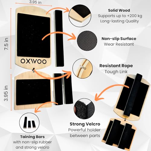 Foot-Ankle-Balance Training Board, Black Wood Balance Board for Adults