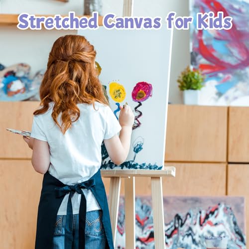 ESRICH Stretched Canvas for Painting 12x16 Inch, 16 Pack Blank Canvas Bulk-5/8 in Profile Primed Cotton White Canvases for Painting for Oil & Acrylic Paint - size: 12X16IN 16 Packs