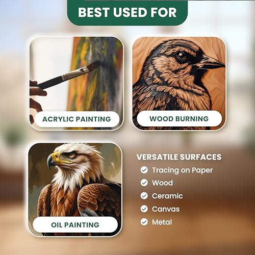 MyArtscape Graphite Transfer Paper 9" x 13" 50 Black Waxed Sheets | Waxed Carbon Paper Graphite Paper with 50 reusable sheets for tracing on canvas, wood, paper, metal and ceramic