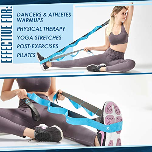 Yoga Stretching Strap - 12 Loop Non-Elastic Band