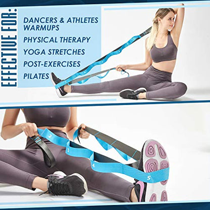 Yoga Stretching Strap - 12 Loop Non-Elastic Band
