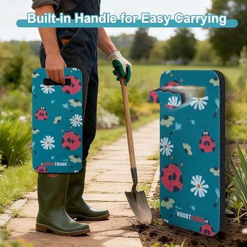MELOTOUGH Garden Kneeling Pad, 1" Thick Soft NBR Foam Kneeling Pads for Gardening, Cleaning, Work - Lightweight & Comfortable, 15.75"x7.2" (Ladybug) - color: Ladybug